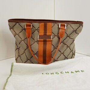 LONGCHAMP LM Jacquard Shoulder Tote Bag